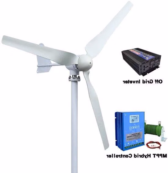 Generatore eolico da 4000W a 12V, sistema autonomo, turbina eolica orizzontale a basso rumore