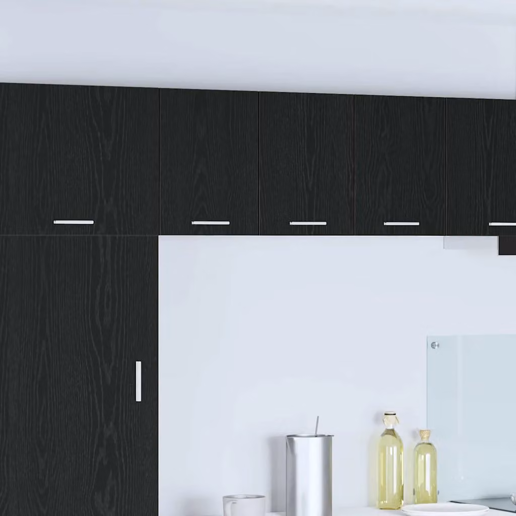 Armadio pensile da cucina moderno vidaXL in MDF nero e bianco L 30 cm, P 31 cm, H 40 cm