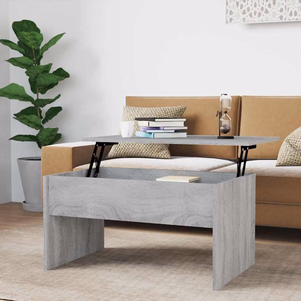 vidaXL Tavolino da Salotto Moderno in Legno Multistrato Grigio, L 80 cm x P 50,5 cm x H 41,5 cm