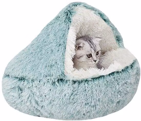 Ibenzoa® Cuccia a forma di ciambella per gatti e cani di piccola taglia, cuccia rotonda e confortevole in peluche, traspirante, imbottitura in cotone PP. Taglia M: diametro 50 cm (adatta fino a 7 kg) / Taglia L: diametro 65 cm (adatta fino a 12 kg)
