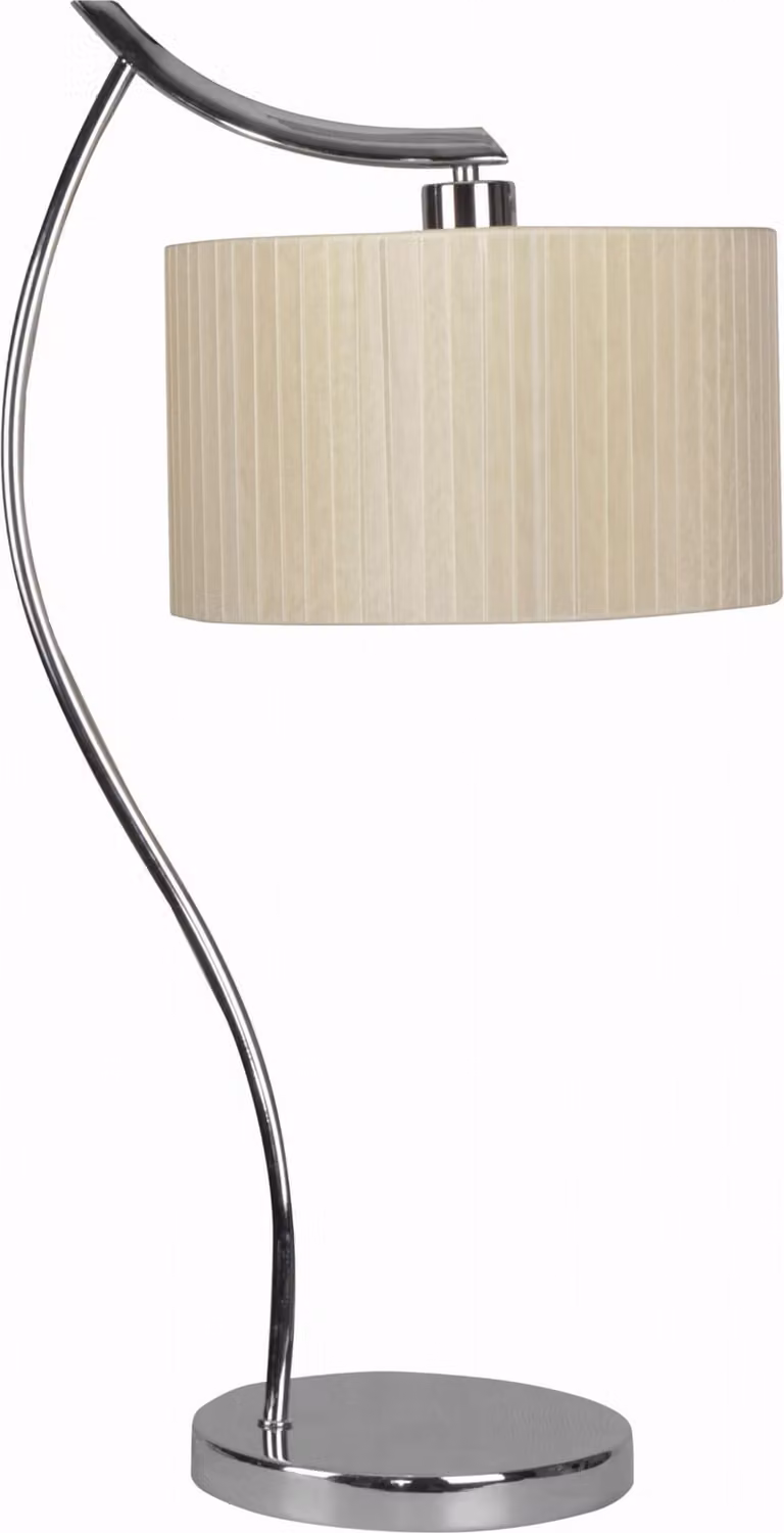 Lampada da tavolo DRAGA cromata color ecru, 1xE27x60W, metallo, dimensioni: 66x34x34 cm, IP20, Candellux