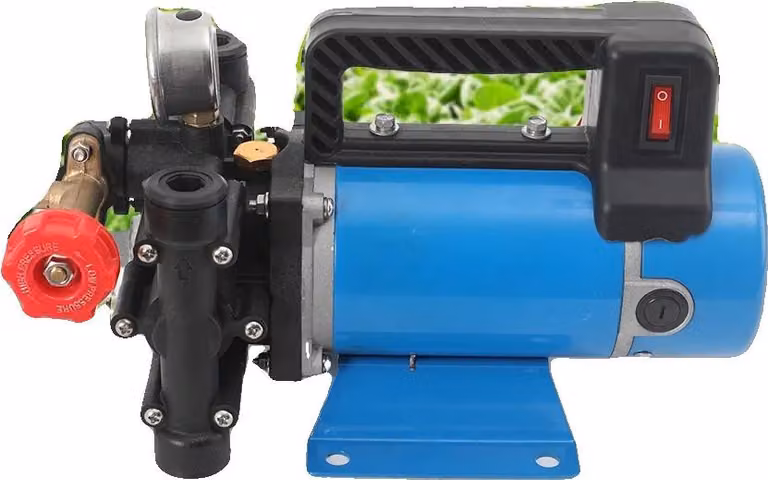 Pompa elettrica agricola ad alta pressione, 200 W, 24 V, portata 16 l/min, pressione regolabile 0-30 kg, area di aspirazione 3-5 metri