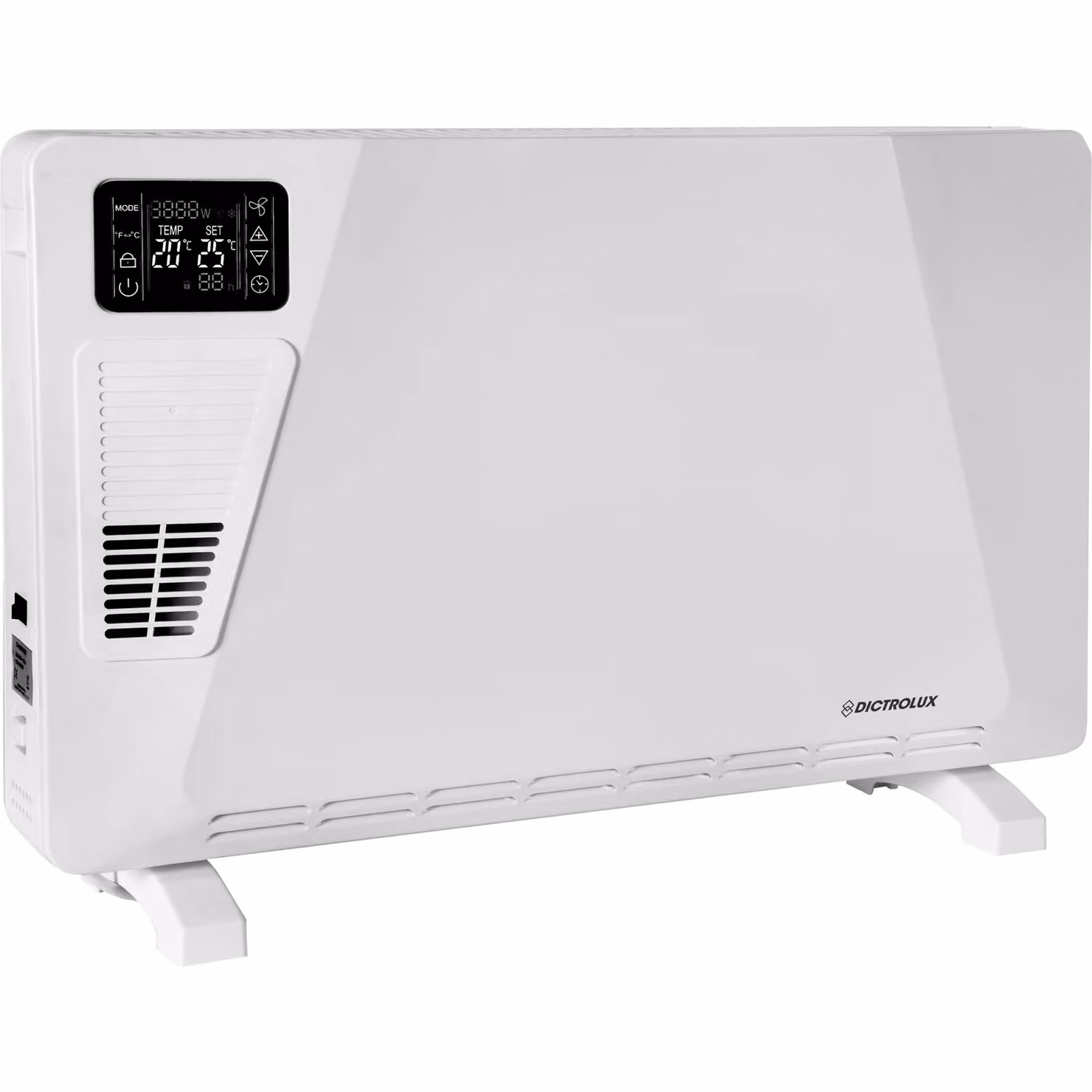 Termoconvettore Elettrico Dictrolux da 2000 Watt Bianco con Timer e Termostato