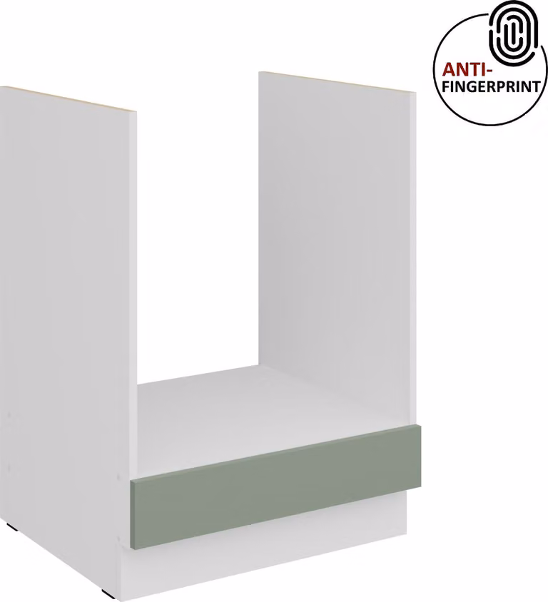 Mobile base da cucina da 60 cm, linea ARIA, colore acquamarina ultra opaco + bianco opaco, frontali di alta qualità con rivestimento anti-impronta, blocco cucina