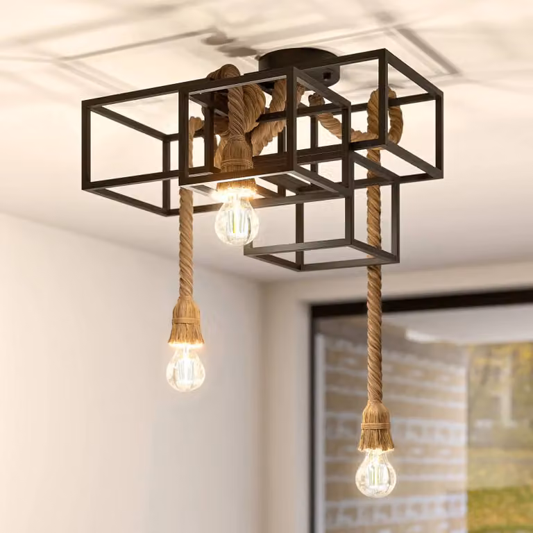 Plafoniera soffitto Andrik Lucande, dimmerabile, Nero, Soggiorno / Sala da pranzo, Metallo, Moderno, Plafoniera