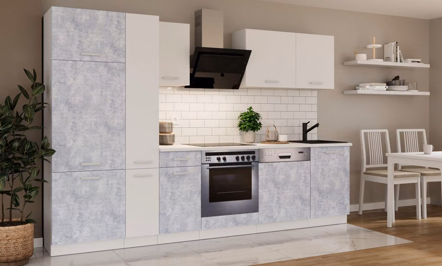 Cucina Toni 300 cm, angolo cottura, blocco cucina, cucina monoblocco, cucina componibile