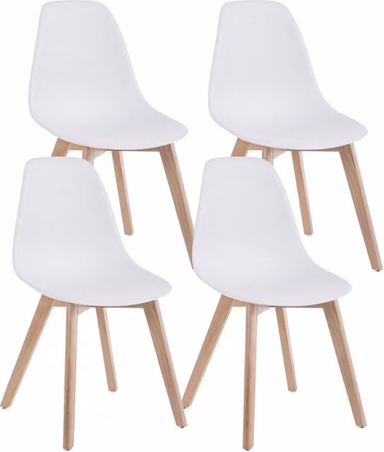 Set 4 Sedie 51,5x46,5x86 cm in Plastica Bianco