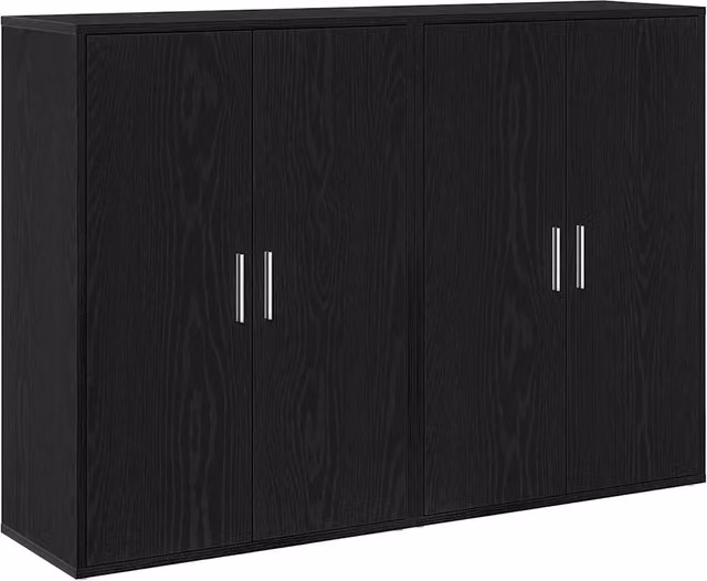 Credenza 2 pz | Madia | Buffet da pranzo | Armadio da pranzo Rovere Nero 60 x 31 x 84 cm Legno multistrato