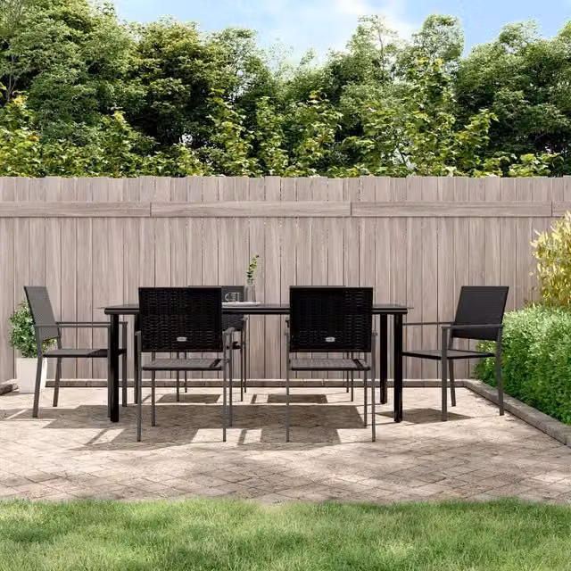 Set da Pranzo da Giardino 7 pz in Polyrattan e Acciaio 3187031