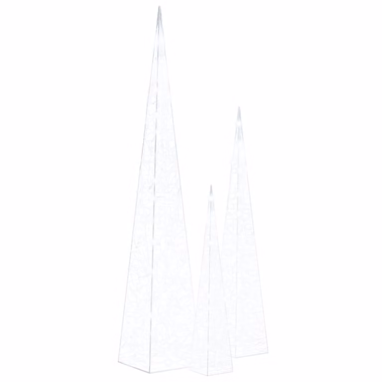 Set Coni Luce LED Acrilico Decorativo Bianco Freddo 60/90/120cm