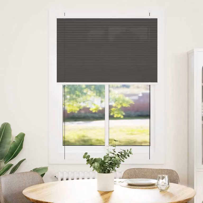 vidaXL Tenda Plissettata Nera 90x100 cm Larghezza Tessuto 89,4 cm