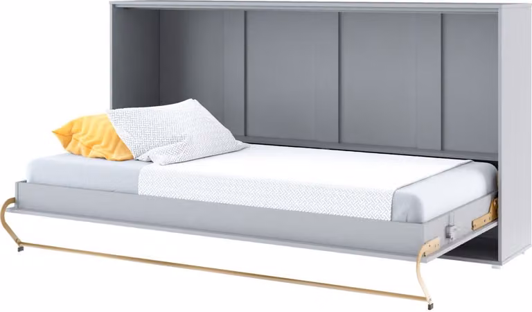 Letto a parete Armadio letto CONCEPT PRO CP-06 Orizzontale 90x200 GRIGIO OPACO Letto pieghevole a parete, armadio letto pieghevole, armadio con letto pieghevole integrato, letto funzionale
