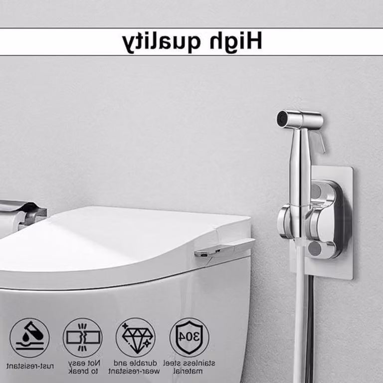 Doccia per WC - Pistola spray in acciaio inossidabile ad alta pressione, kit spray per bidet con tubo in PE da 3 metri, ideale per cucina e bagno