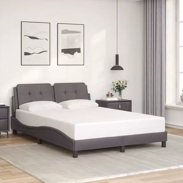 Giroletto senza Materasso-Struttura Letto Zadar Crema 140x190 cm in Similpelle