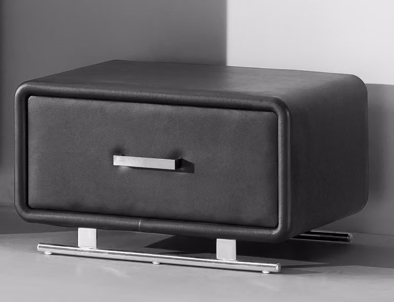 Nacht Tisch Konsole Beistell Designer Zimmer Leder Metall Tische Konsolen Schlaf