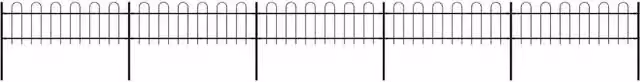Recinzione da giardino VIDAXL in acciaio con parte superiore ad anello, colore nero, L: 838 cm, H: 60 cm