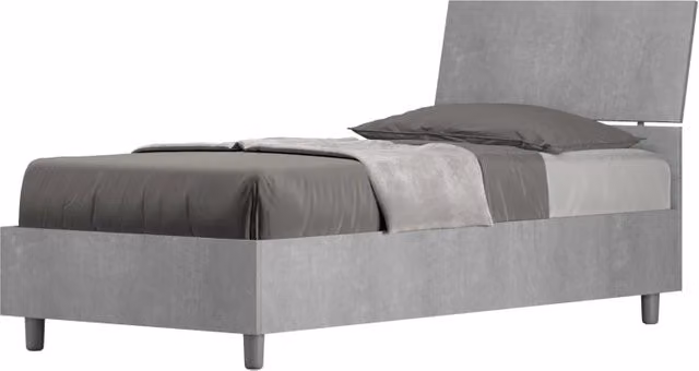 BS COM Letto singolo senza rete 80x200 testata inclinata cemento