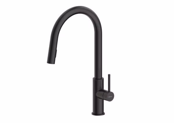 Miscelatore NABER NAMOR 6 in NERO OPACO con canna doccia girevole / Miscelatore da cucina / Miscelatore monocomando