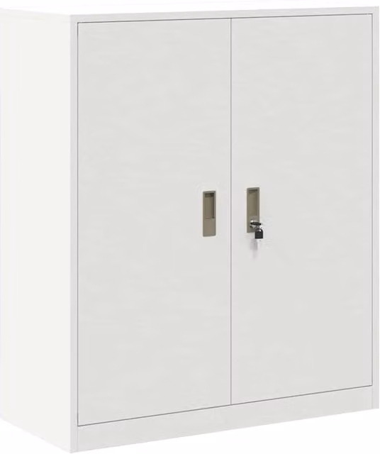 Armadio in metallo bianco con ante a battente e serratura DESIGN IN L/P/H: 90 x 40 x 105 cm CFW1342913