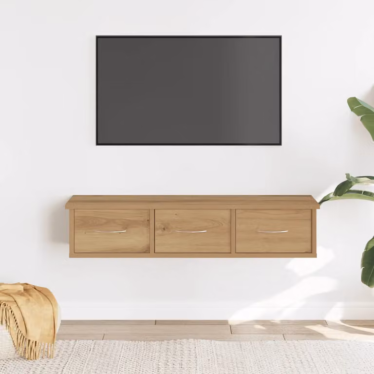 Mobile a parete vidaXL in stile moderno, colore rovere, L 88 cm x P 26 cm x H 18,5 cm