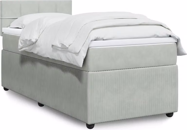 Maison Exclusive - Giroletto a Molle con Materasso Grigio Chiaro 90x190 cm Velluto