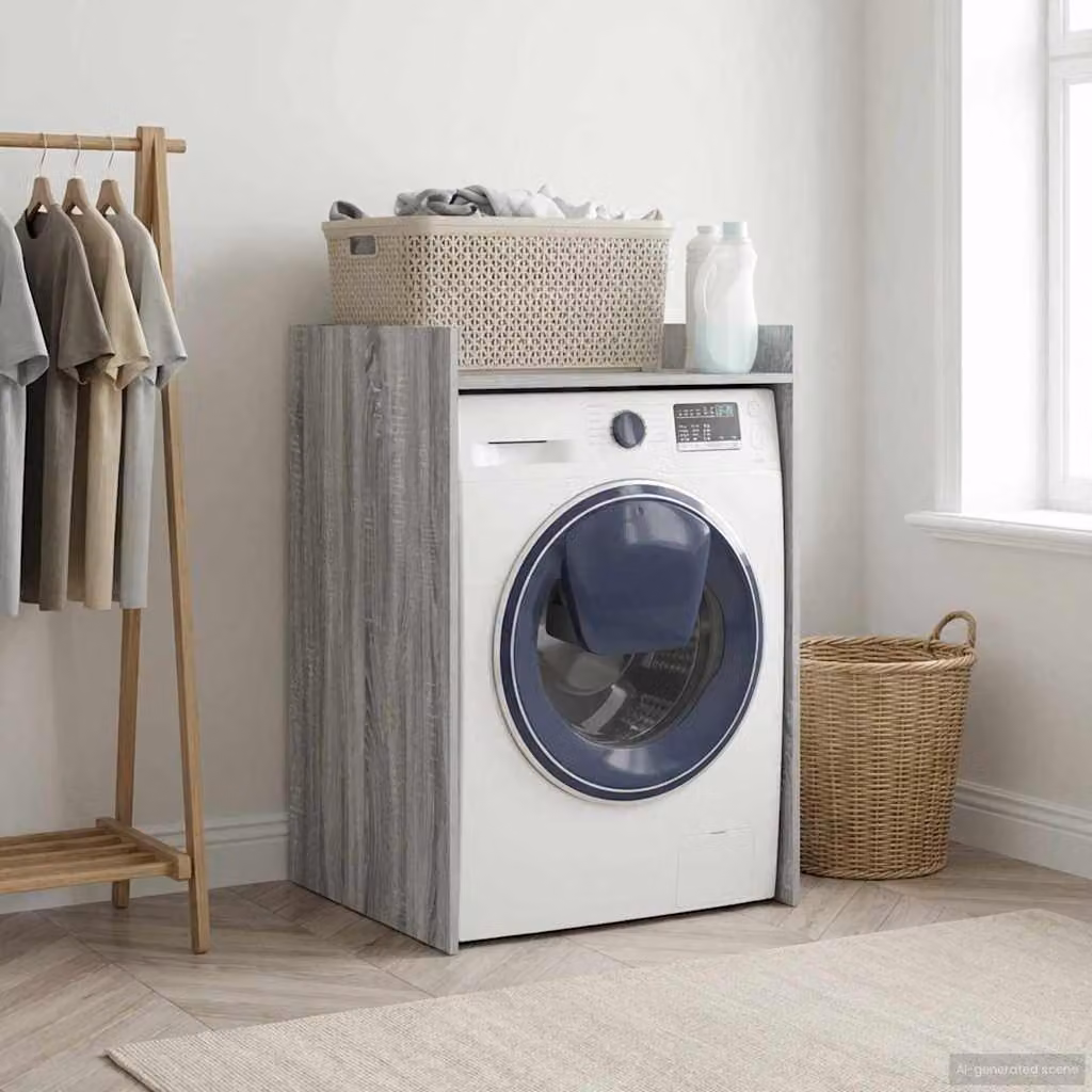 Mobiletto per lavatrice vidaXL moderno in colorazione grigio, L/P/H: 67,5 x 62 x 97 cm