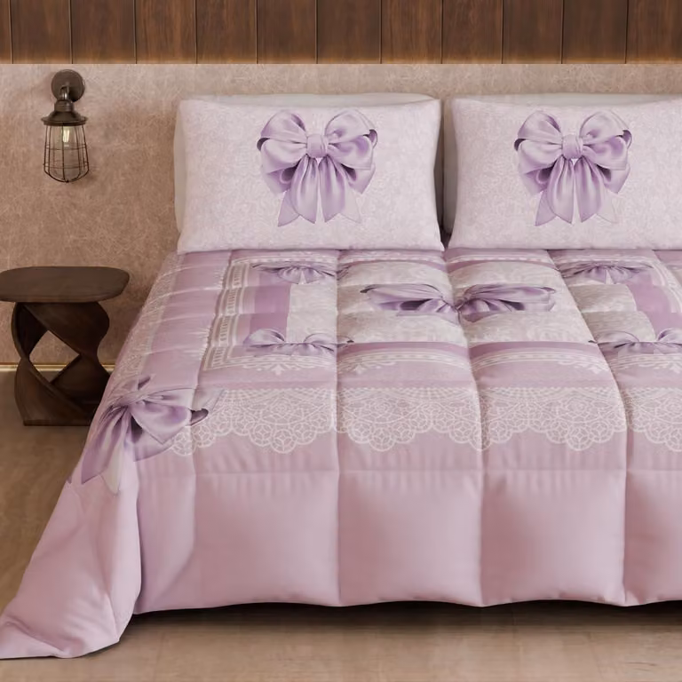 Piumino invernale 170x260 cm, colore lilla, in microfibra, 300 g/m²
