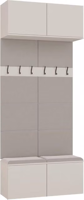 Guardaroba doppio appendiabiti HAGA II 2w beige cashmere con ante push to open