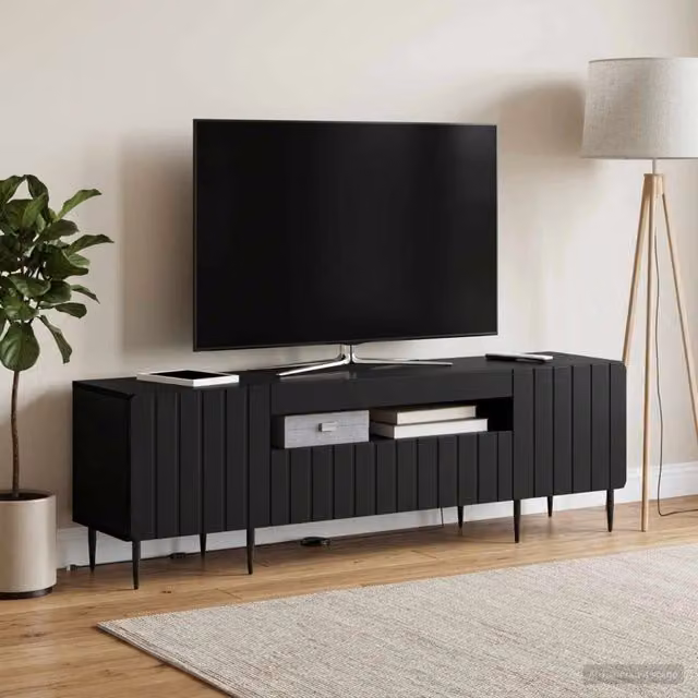 Mobile TV LED ZWOLLE 153 x 35 x 43 cm Nero Legno ingegnerizzato 896466