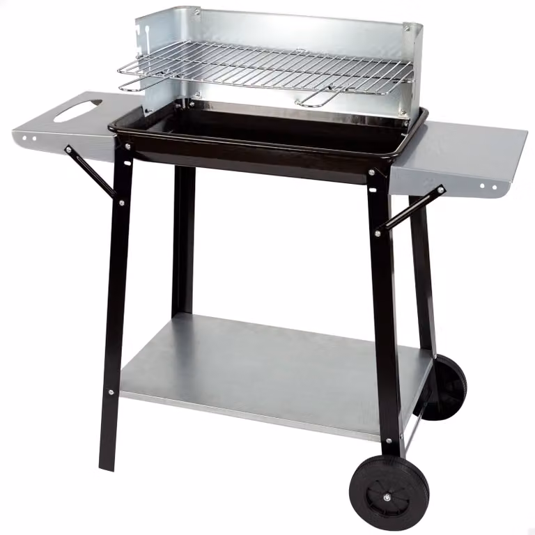 Barbecue a carbone con controllo della temperatura e maniglie removibili, dimensioni 90 x 32 x 85 cm