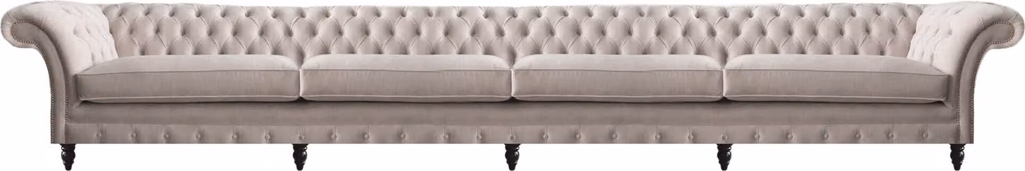 Sofa Viersitzer Couch Polster Stoff Textil Polstermöbel Modern Chesterfield
