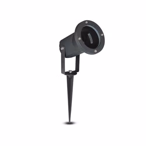 Picchetto con Portalampada GU10 (Max 35W) Orientabile Colore Nero IP44