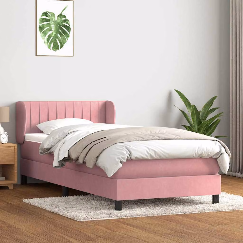 Maison Exclusive - Giroletto a Molle con Materasso Rosa 80x220 cm Velluto
