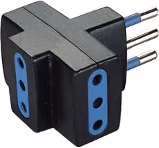 Adattatore Scame 3 prese 2P+T 10A standard italiano colore nero PP0447 1R