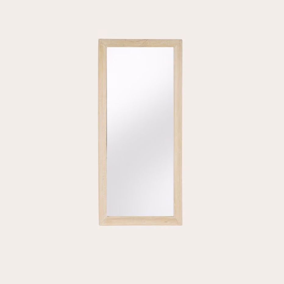 Specchio da parete rettangolare Marrakech Banak con cornice in legno di mango nei colori marrone e beige – 2