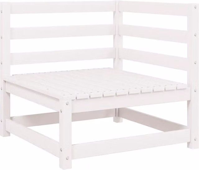 Set di Divani da Giardino vidaXL in Legno Massello di Pino con Cuscini Bianchi e Antracite