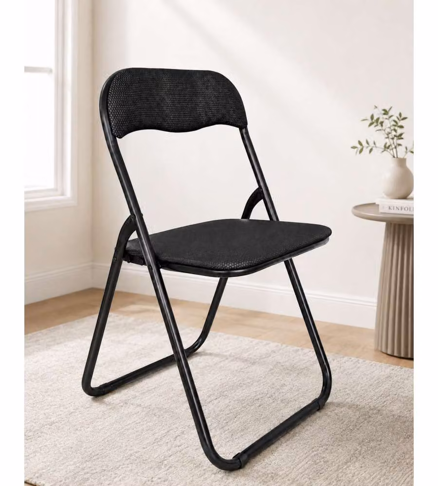 Domo Mea Sedia Pieghevole Salvaspazio - Tessuto Rete Nero - 44x45x79cm