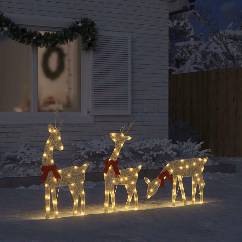 Lampada da tavolo vidaXL con 90 LED luce bianco caldo, finitura oro/ottone e bianco, ideale per giardino, terrazzo o balcone