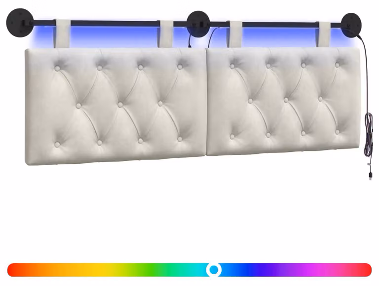 Testiera sospesa Con luce LED Crema Velluto
