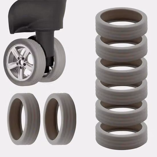 Rotelle per valigie con protezione in silicone, grigie, resistenti