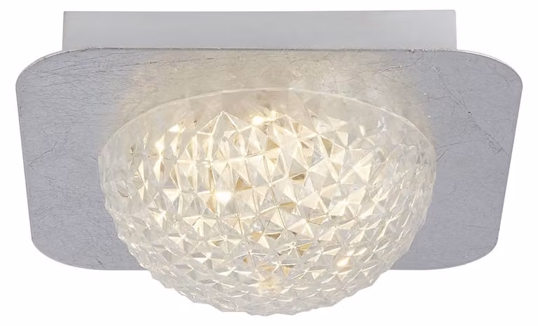 Plafoniera Celestia Acciaio Argento Policarbonato Trasparente Led 6,5W 3000K