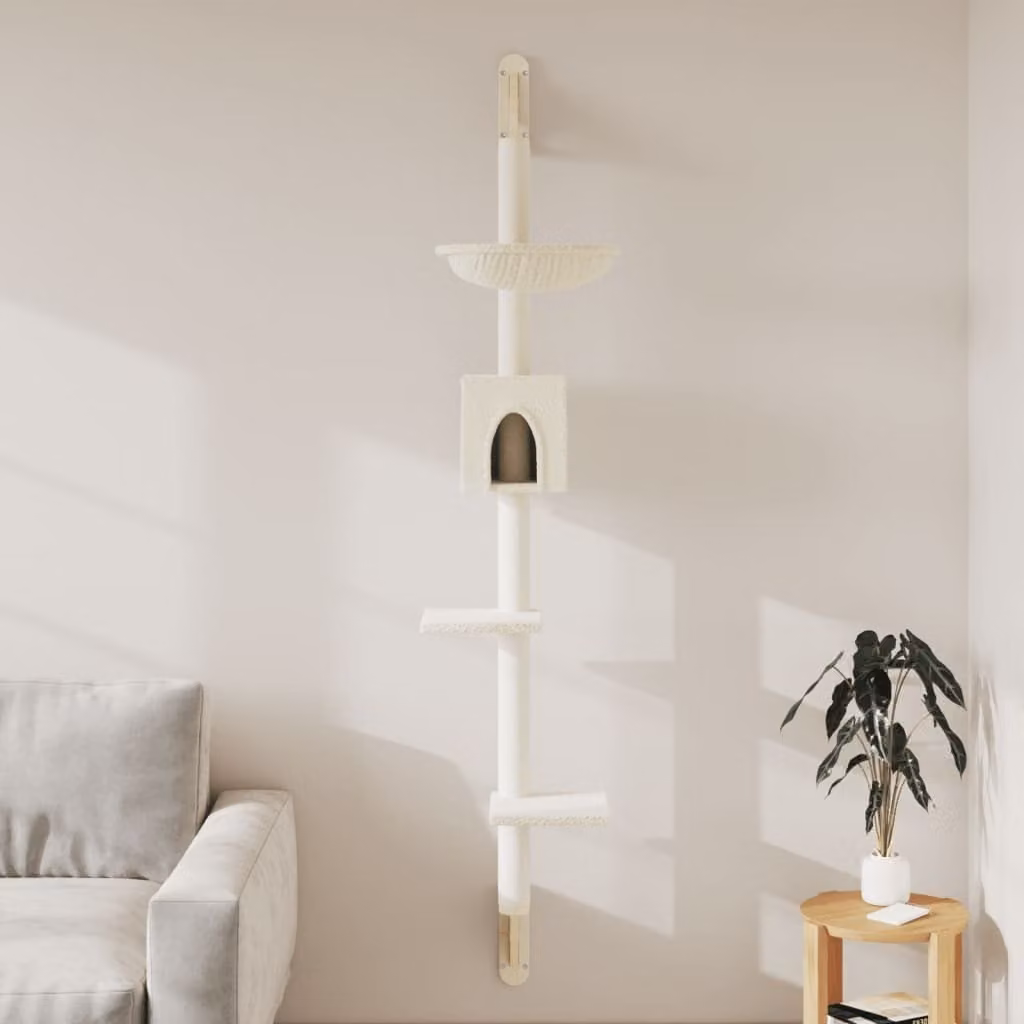 vidaXL Tiragraffi a parete crema 187 cm