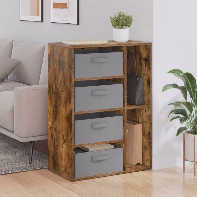 Credenza vidaXL in Rovere Fumo, Design Minimalista per Soggiorno e Sala da Pranzo, L 60 x P 33,5 x H 84 cm