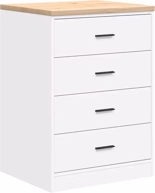 Mobile contenitore per garage HELLOSHOP26 bianco con piano in legno, montabile a parete, L: 60 cm, P: 51 cm, H: 85 cm