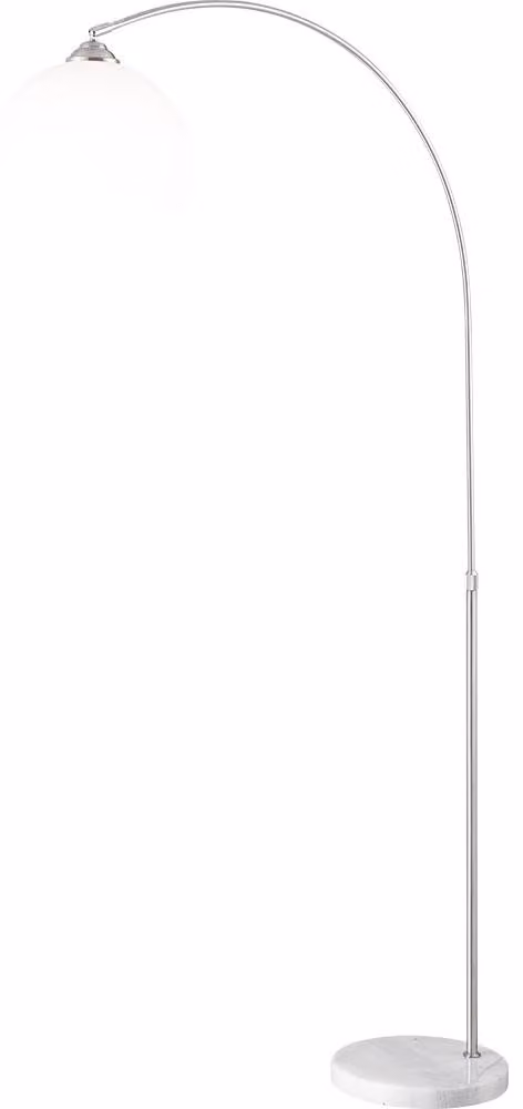 Lampada da terra ad arco, base in marmo, regolabile in altezza