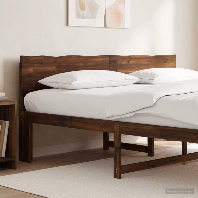 Testiera per letto con bordo vivo vidaXL ROSTOCK in legno di acacia Marrone Scuro 200 cm