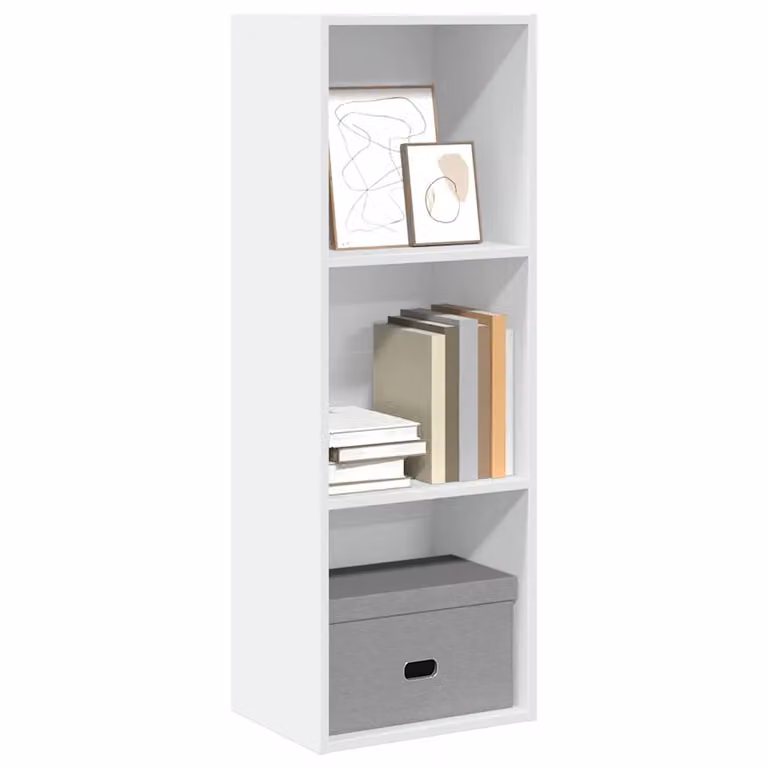 Libreria bianca vidaXL in legno e MDF con pannello posteriore, design minimalista, L 40 cm x P 30 cm x H 114 cm