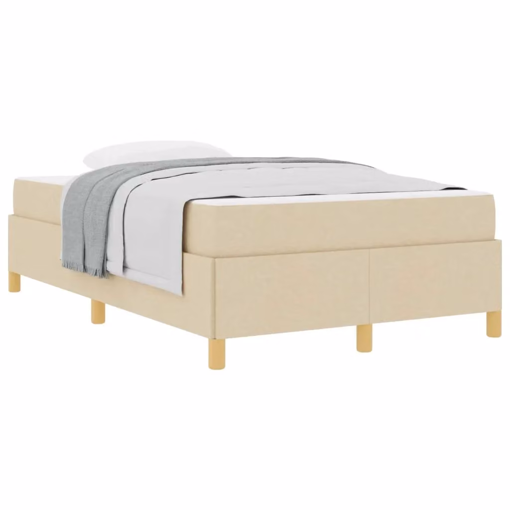 Letto con struttura imbottita in tessuto beige vidaXL L: 120 cm, P: 200 cm, H: 203 cm – 2