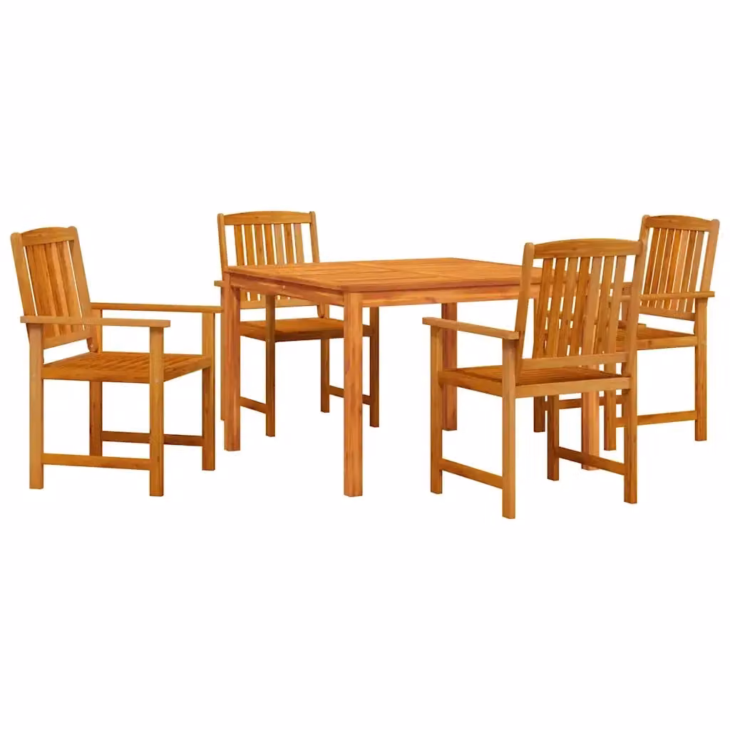 Set da pranzo per giardino vidaXL in legno di acacia marrone, 5 pezzi – 2