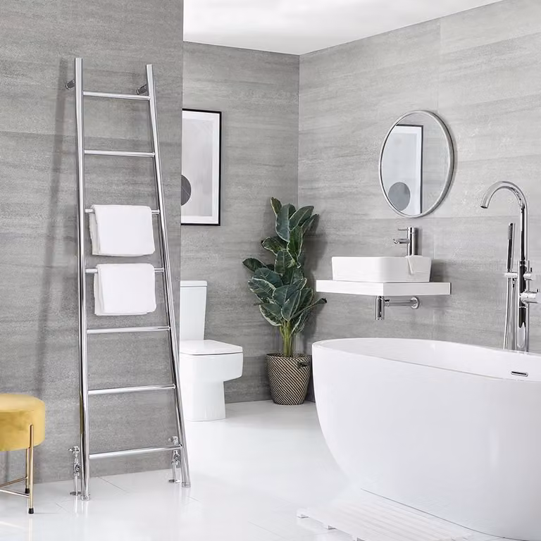 Scaldasalviette di Design - Stile Scaletta - 1800 x 500mm - Cromato - Indus